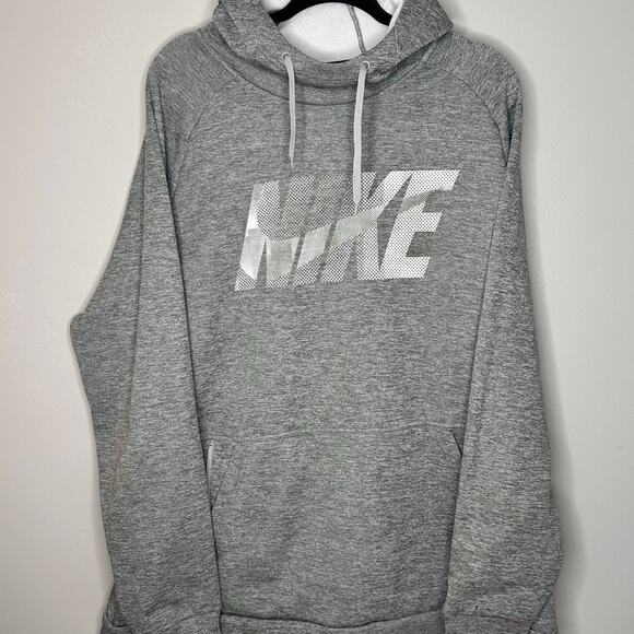 Nike Dri Fit Mens Size XXL Gray Fleece Lined Pullover Standard Fit Hoodie - Picture 2 of 8